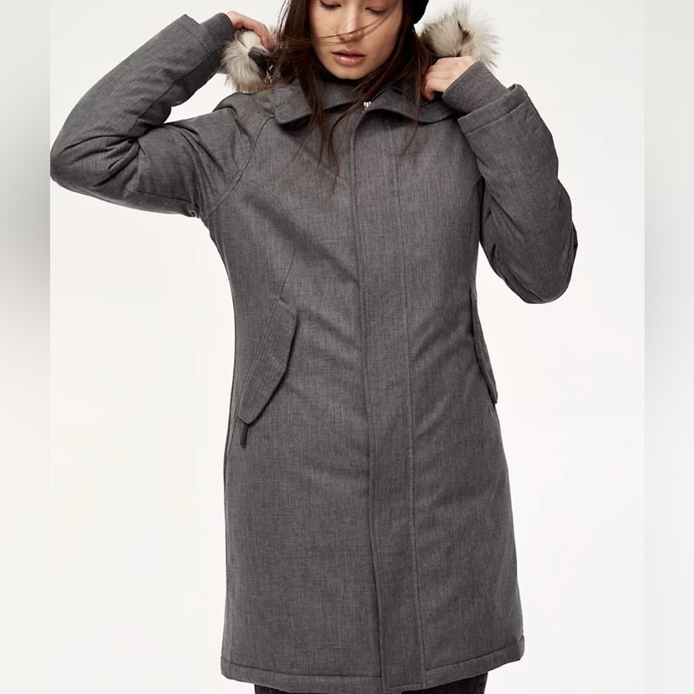 TNA Aspen Parka Jacket in Grey Size Medium